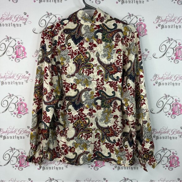 Above the crowd blazer boho retro vintage shiny Paisley Print Women's Jacket - Picture 2 of 7